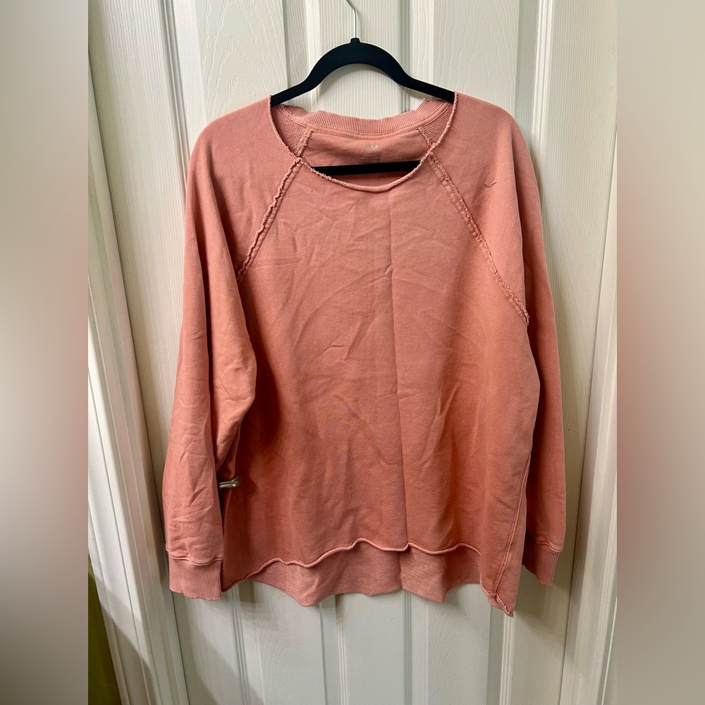 Aerie Soft Orange Sweatshirt Size Large